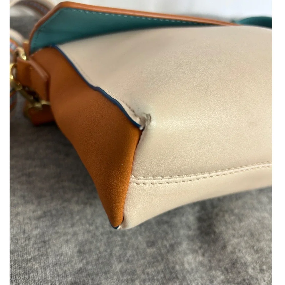 Disney Loungefly Cactus Succulent Hidden Mickey Crossbody Bag Brown‎ Teal Cream